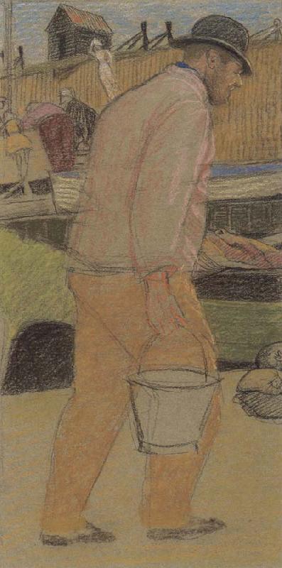 Joseph E.Southall Fisherman with Bucket,Southwold china oil painting image
